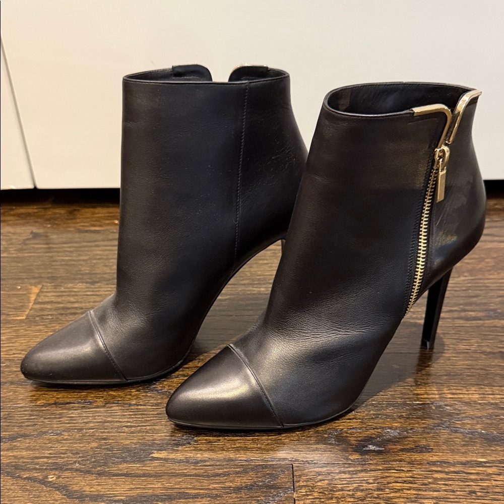 Elegant Black Leather Ankle Boots